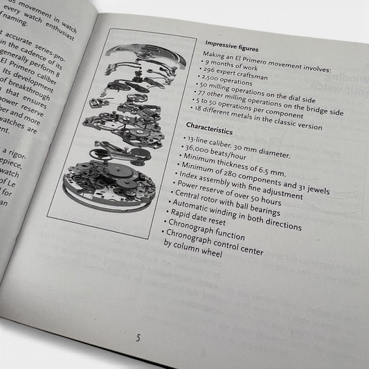 2010 Zenith El Primero Instruction Booklet