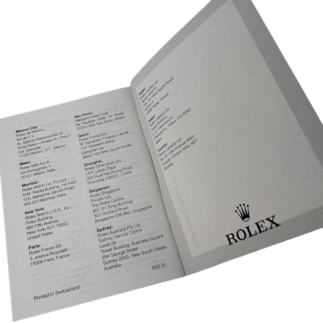 2010s Rolex Manuel de Garantie Booklet 563.81