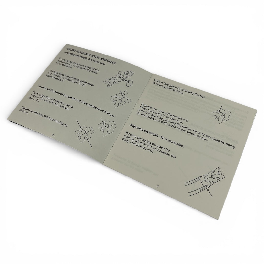 1990s Tag Heuer SEL Instruction Booklet