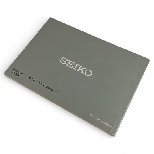 1987 Seiko 7F22, 7F24, 7F26, 7F38 & 7F39 Instruction Booklet