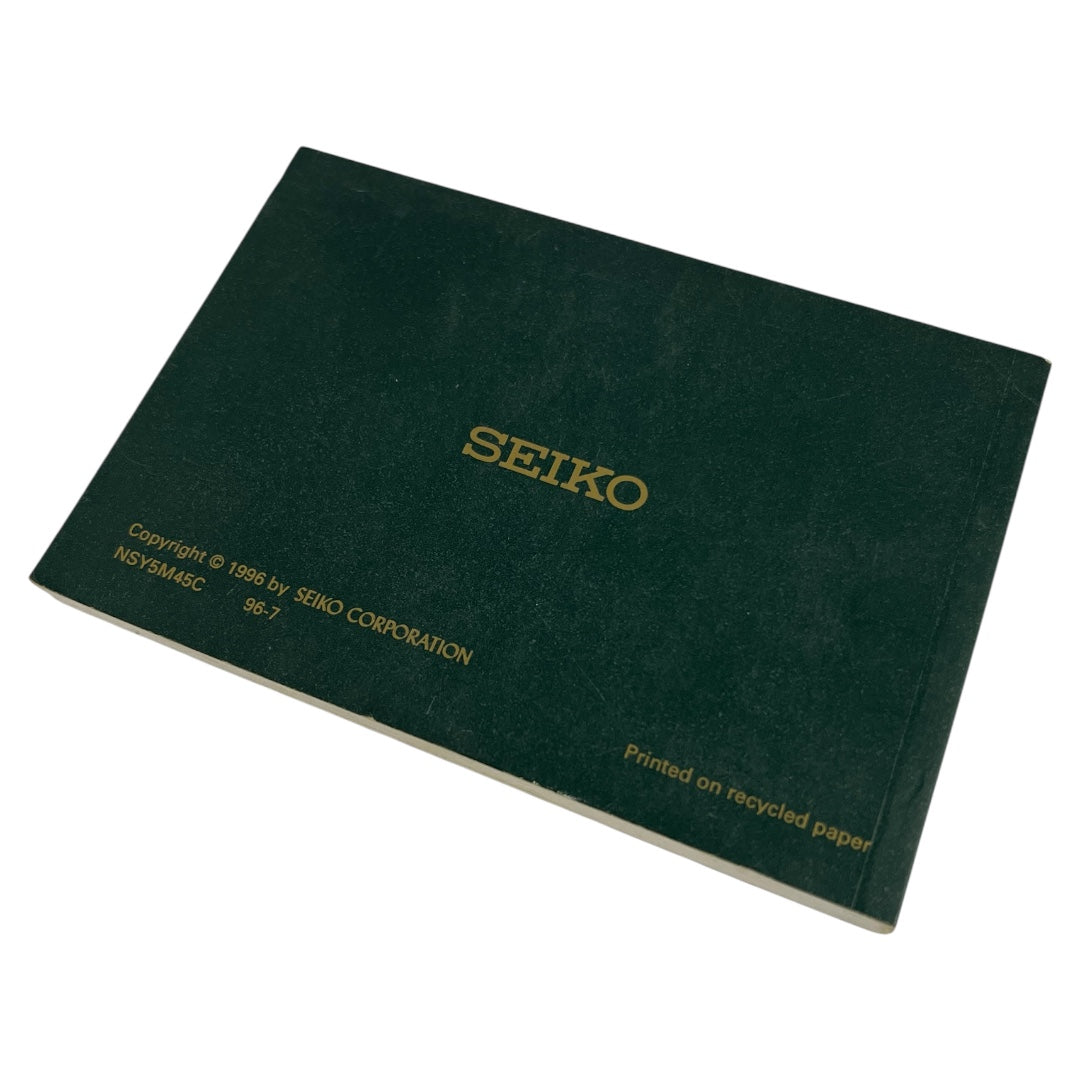 1996 Seiko Kinetic 3M22, 5M42, 5M43 & 5M45 Instruction Booklet