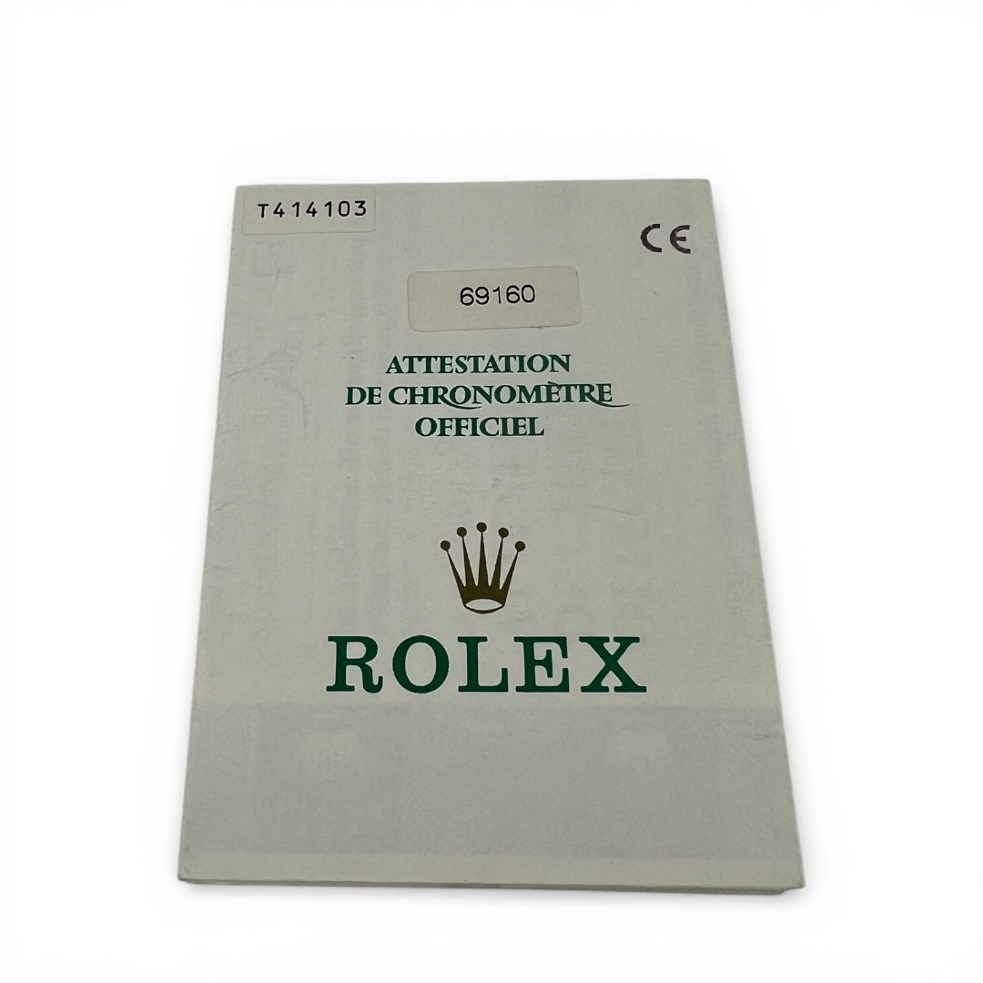 Rolex Lady DateJust ref 69160 Stamped Guarantee Certificate Papers
