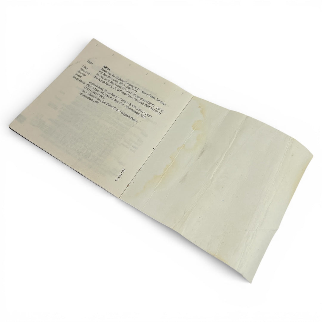 1997 Tag Heuer Guarantee Booklet