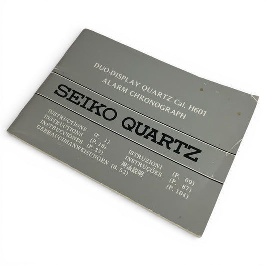 1987 Seiko H601 Alarm Chronograph Instruction Booklet