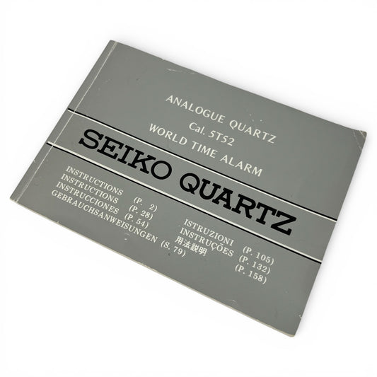 1990 Seiko 5T52 World Time Alarm Instruction Booklet