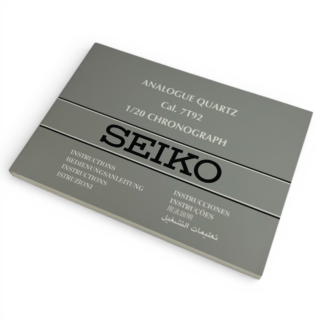 2006 Seiko 7T92 Chronograph Instruction Booklet