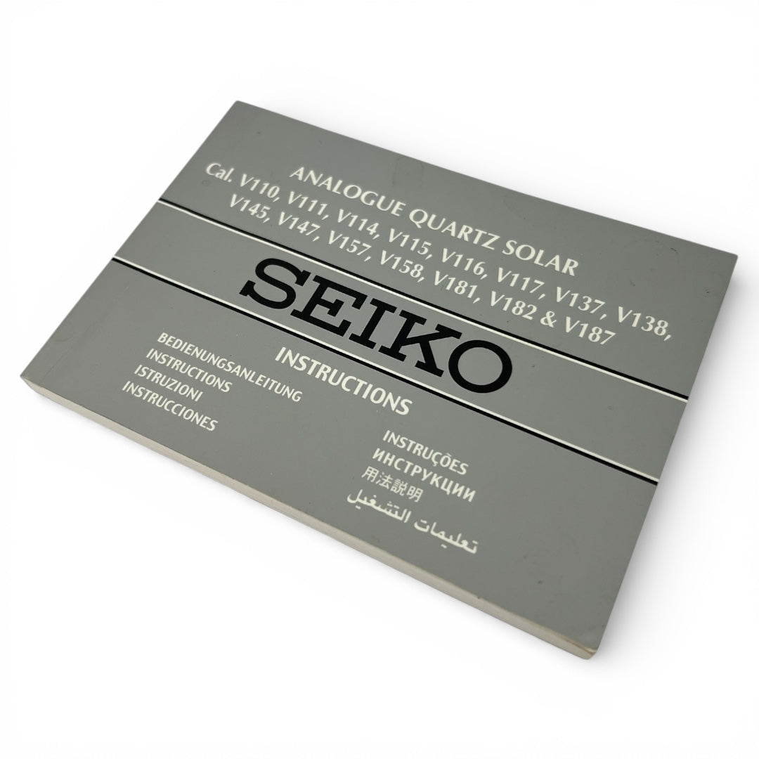 2015 Seiko Analogue Quartz Solar Watch Instruction Booklet