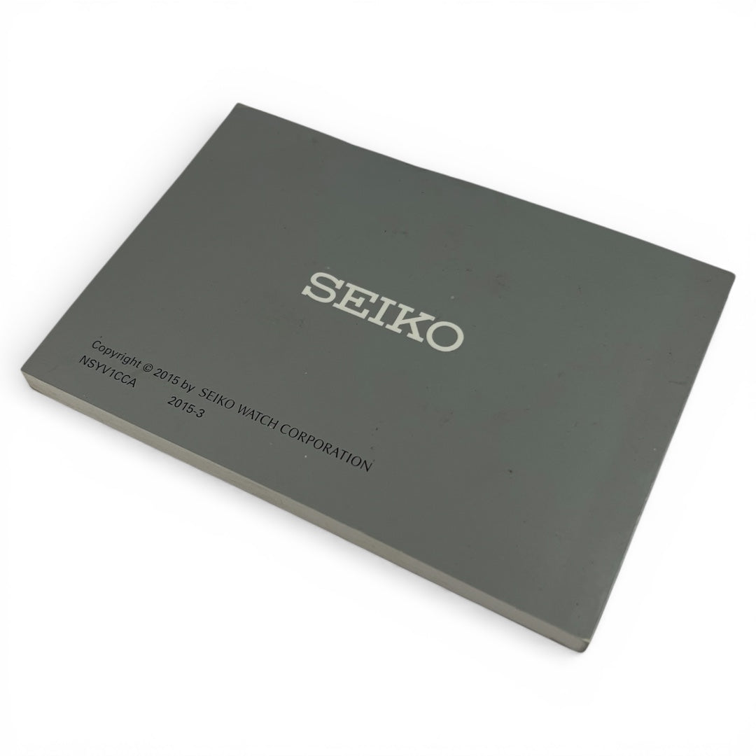 2015 Seiko Analogue Quartz Solar Watch Instruction Booklet