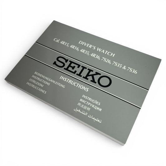 2016 Seiko Diver’s Watch Instruction Booklet