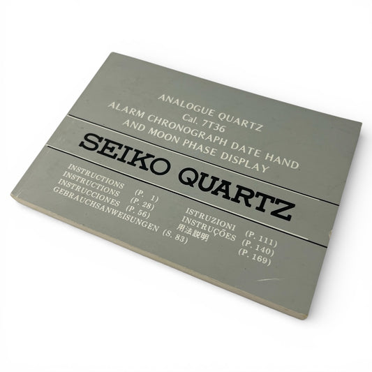 1990 Seiko 7T36 Alarm Chronograph Moon Phase Instruction Booklet