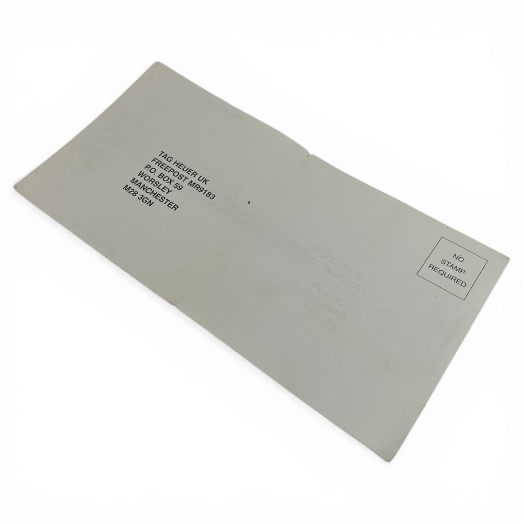 Tag Heuer Warranty Registration Envelope