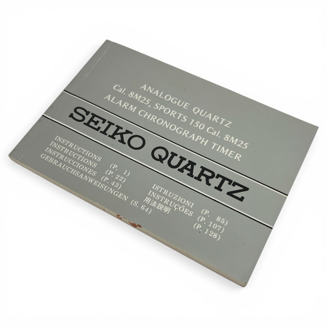 1988 Seiko 8M25 Sports 150 Alarm Chronograph Instruction Booklet