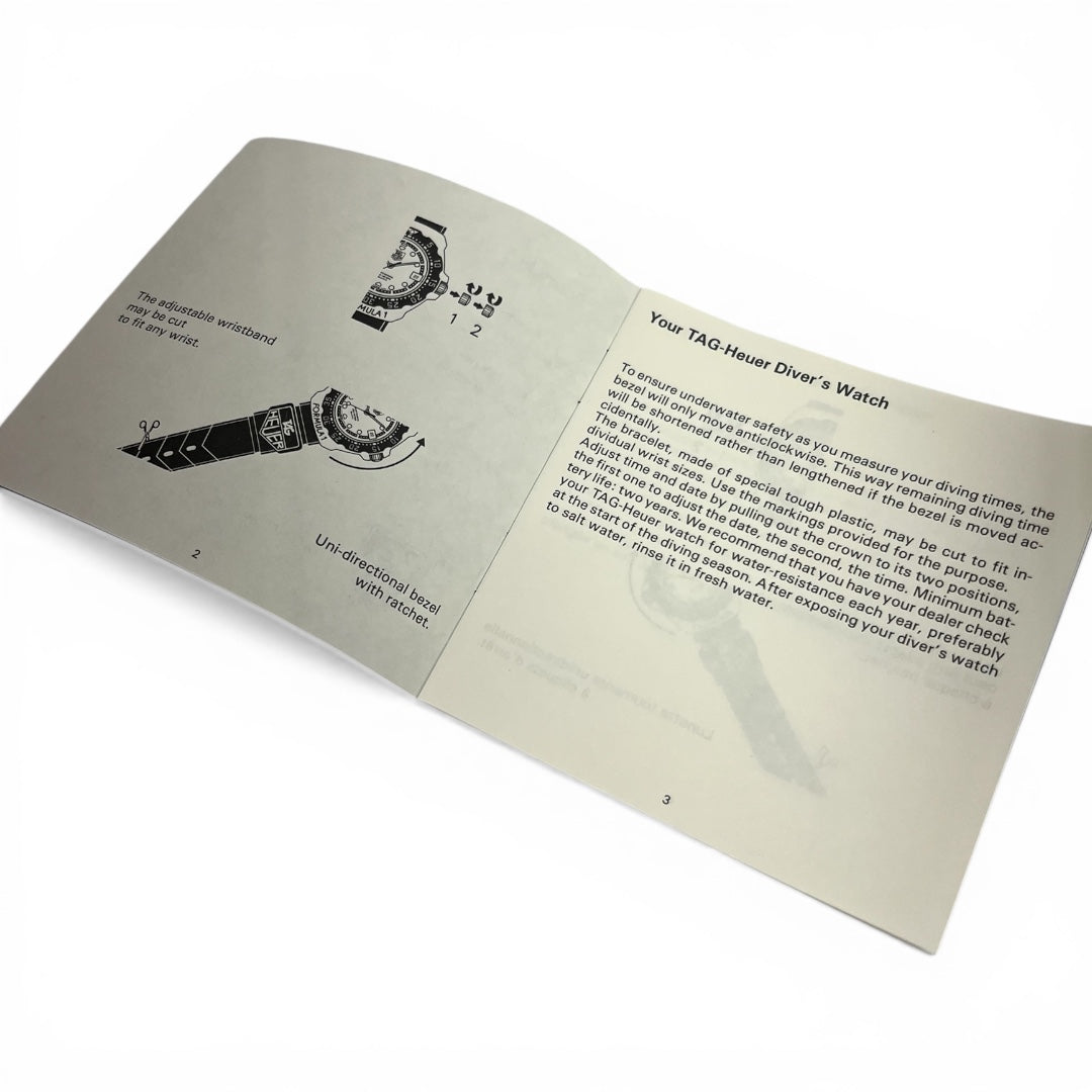 1990s Tag Heuer Formula 1 Instruction Booklet